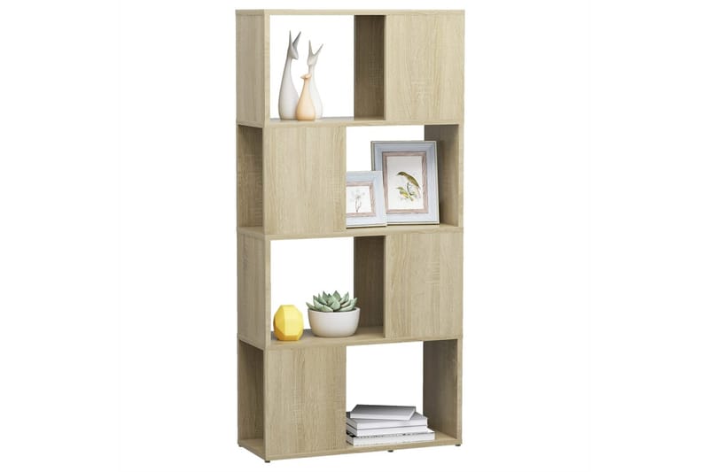 Bokhylla Rumsavdelare sonoma-ek 60x24x124,5 cm spånskiva - Brun - Förvaring - Hylla - Bokhylla