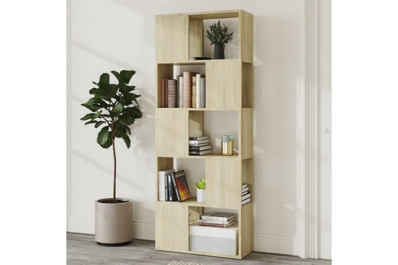 Bokhylla Rumsavdelare sonoma-ek 60x24x155 cm - Brun - Förvaring - Hylla - Bokhylla