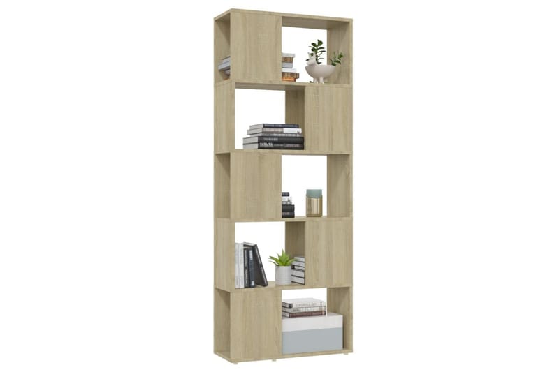 Bokhylla Rumsavdelare sonoma-ek 60x24x155 cm - Brun - Förvaring - Hylla - Bokhylla