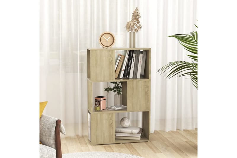 Bokhylla Rumsavdelare sonoma-ek 60x24x94 cm spånskiva - Brun - Förvaring - Hylla - Bokhylla