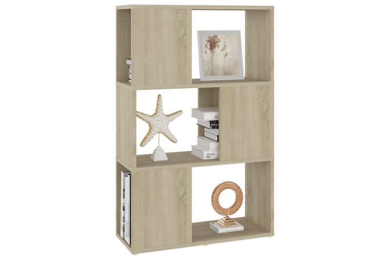 Bokhylla Rumsavdelare sonoma-ek 60x24x94 cm spånskiva - Brun - Förvaring - Hylla - Bokhylla