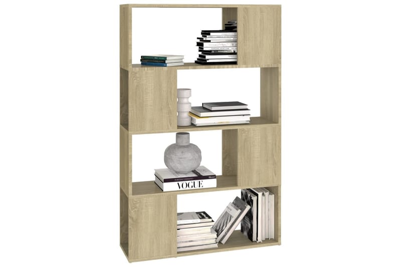 Bokhylla Rumsavdelare sonoma-ek 80x24x124,5 cm spånskiva - Brun - Förvaring - Hylla - Bokhylla
