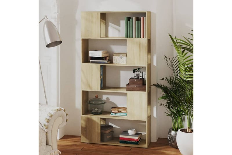 Bokhylla rumsavdelare sonoma-ek 80x24x155 cm spånskiva - Brun - Förvaring - Hylla - Bokhylla