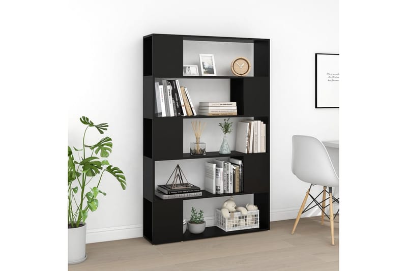 Bokhylla Rumsavdelare svart 100x24x155 cm spånskiva - Svart - Förvaring - Hylla - Bokhylla