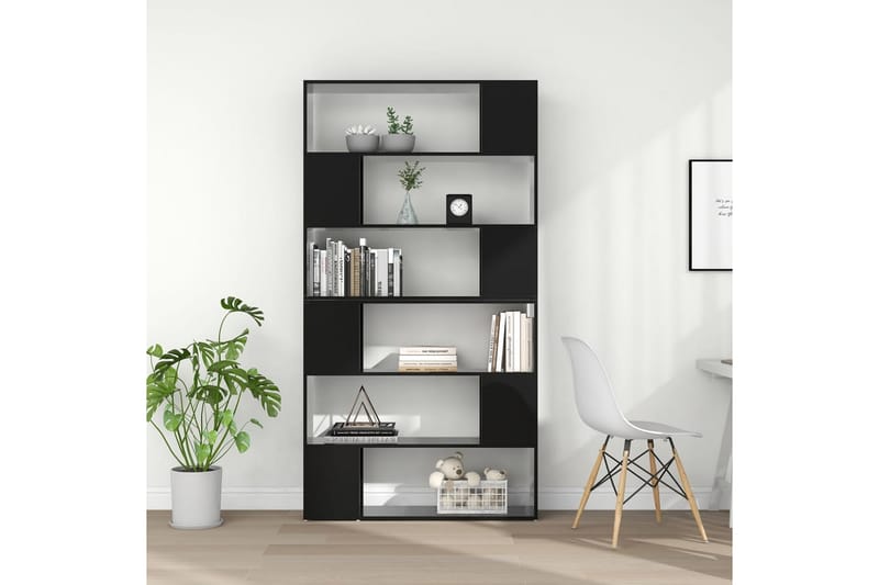 Bokhylla Rumsavdelare svart högglans 100x24x188 cm - Svart högglans - Förvaring - Hylla - Bokhylla