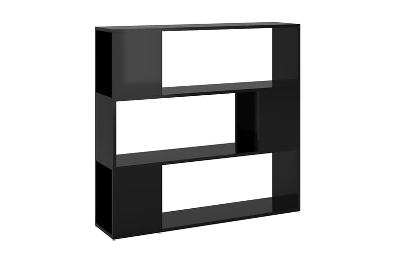 Bokhylla Rumsavdelare svart högglans 100x24x94 cm - Svart - Förvaring - Hylla - Bokhylla