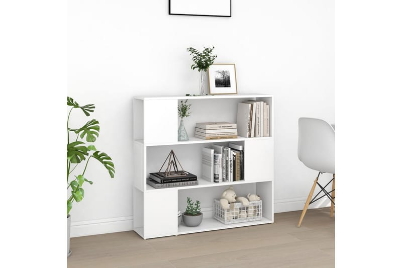 Bokhylla Rumsavdelare vit 100x24x94 cm - Vit - Förvaring - Hylla - Bokhylla