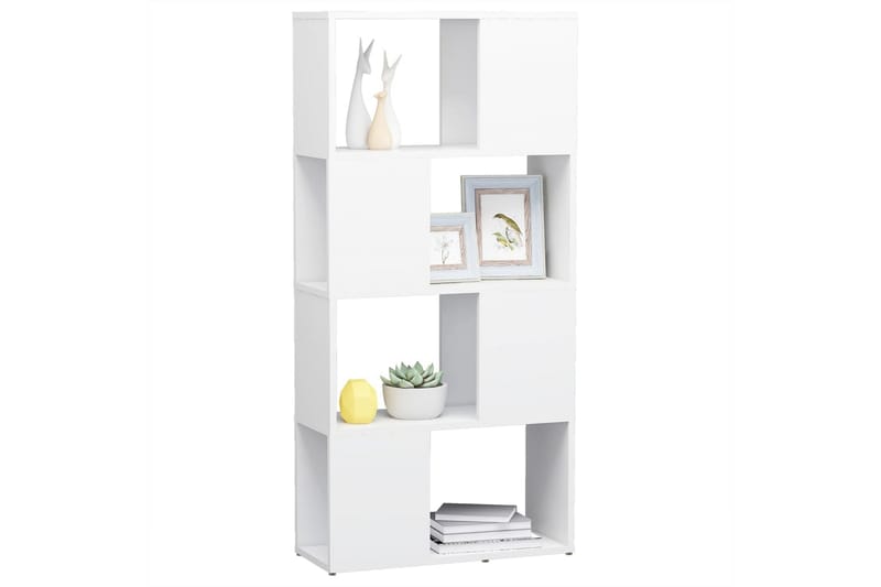 Bokhylla Rumsavdelare vit 60x24x124,5 cm spånskiva - Vit - Förvaring - Hylla - Bokhylla