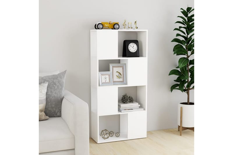 Bokhylla Rumsavdelare vit 60x24x124,5 cm spånskiva - Vit - Förvaring - Hylla - Bokhylla
