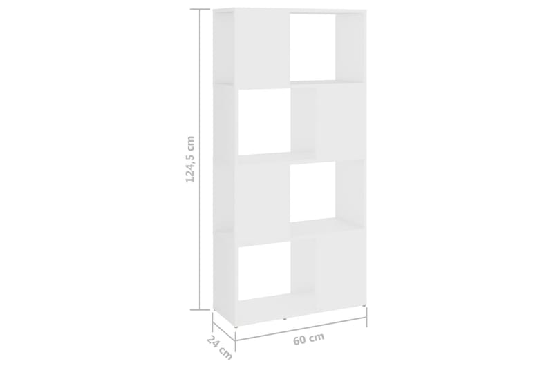 Bokhylla Rumsavdelare vit 60x24x124,5 cm spånskiva - Vit - Förvaring - Hylla - Bokhylla