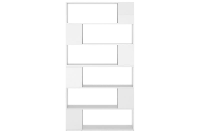 Bokhylla Rumsavdelare vit högglans 100x24x188 cm - Vit högglans - Förvaring - Hylla - Bokhylla