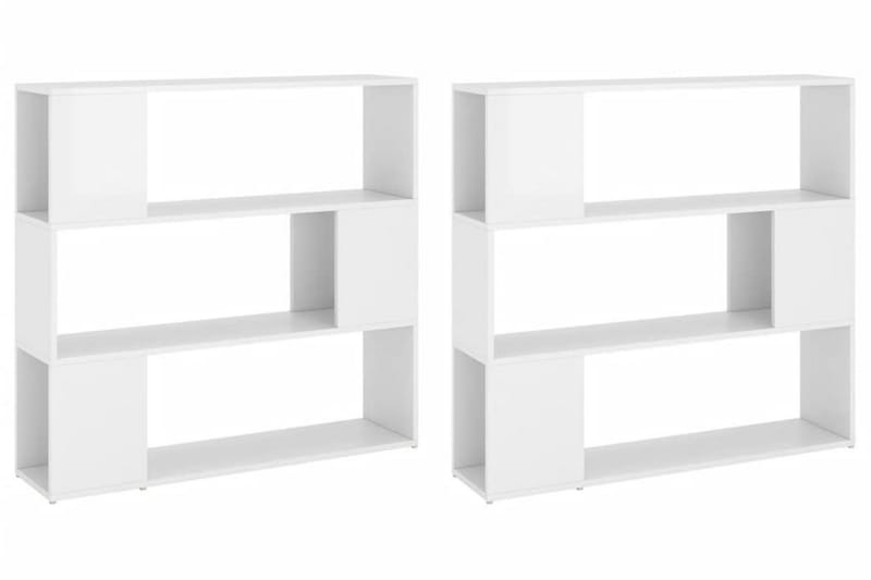 Bokhylla Rumsavdelare vit högglans 100x24x188 cm - Vit högglans - Förvaring - Hylla - Bokhylla
