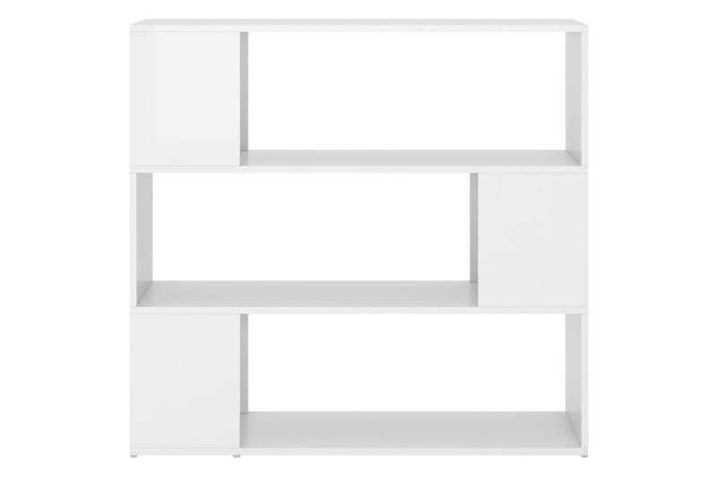 Bokhylla Rumsavdelare vit högglans 100x24x94 cm - Vit - Förvaring - Hylla - Bokhylla