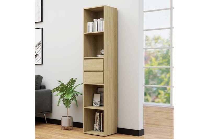 Bokhylla sonoma-ek 36x30x171 cm spånskiva - Brun - Förvaring - Hylla - Bokhylla