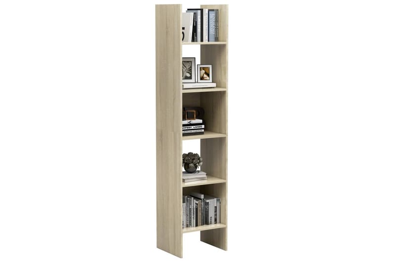 Bokhylla sonoma-ek 40x35x180 cm spånskiva - Brun - Förvaring - Hylla - Bokhylla