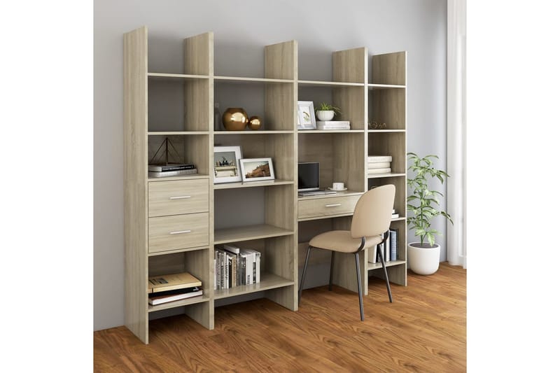 Bokhylla sonoma-ek 40x35x180 cm spånskiva - Brun - Förvaring - Hylla - Bokhylla