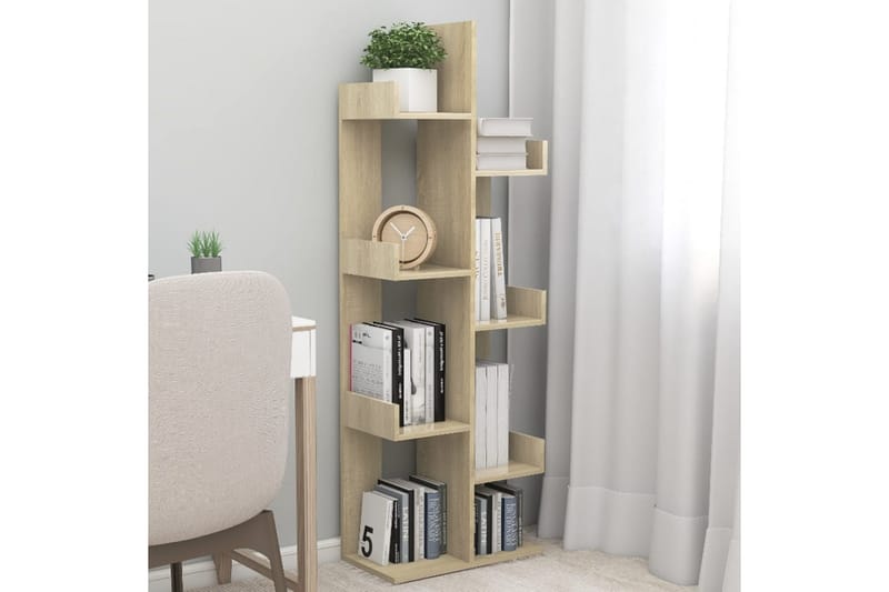 Bokhylla sonoma-ek 48x25,5x140 cm spånskiva - Brun - Förvaring - Hylla - Bokhylla