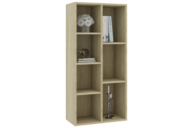 Bokhylla sonoma-ek 50x25x106 cm spånskiva - Brun - Förvaring - Hylla - Bokhylla
