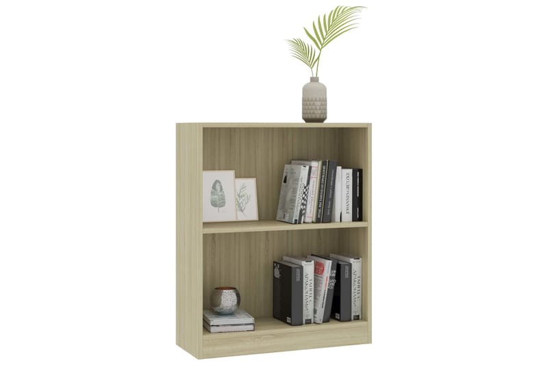 Bokhylla sonoma-ek 60x24x74,5 cm spånskiva - Brun - Förvaring - Hylla - Bokhylla