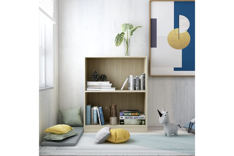 Bokhylla sonoma-ek 60x24x74,5 cm spånskiva - Brun - Förvaring - Hylla - Bokhylla