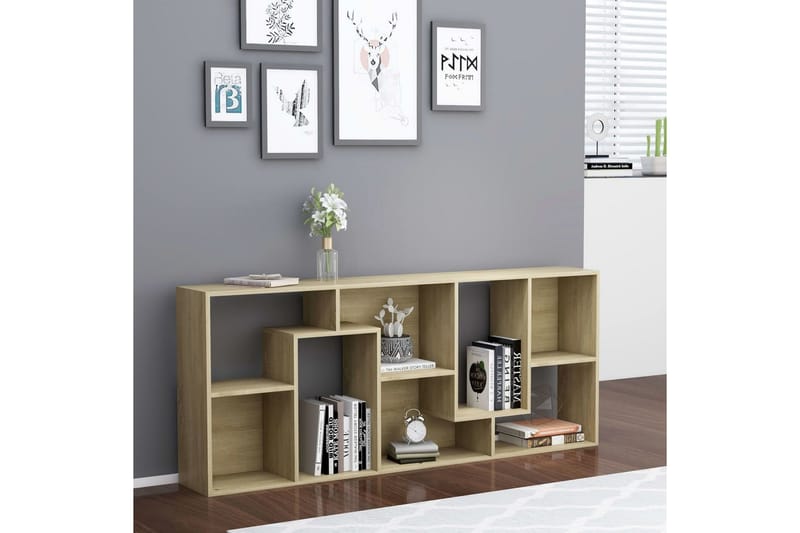 Bokhylla sonoma-ek 67x24x161 cm spånskiva - Brun - Förvaring - Hylla - Bokhylla