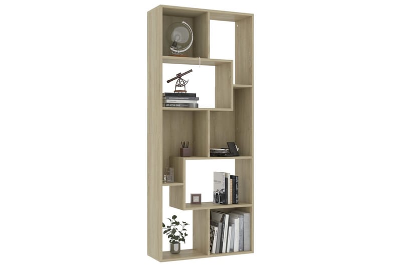 Bokhylla sonoma-ek 67x24x161 cm spånskiva - Brun - Förvaring - Hylla - Bokhylla