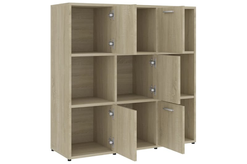 Bokhylla sonoma-ek 90x30x90 cm spånskiva - Brun - Förvaring - Hylla - Bokhylla