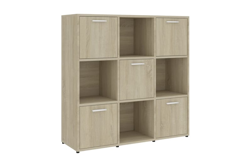 Bokhylla sonoma-ek 90x30x90 cm spånskiva - Brun - Förvaring - Hylla - Bokhylla