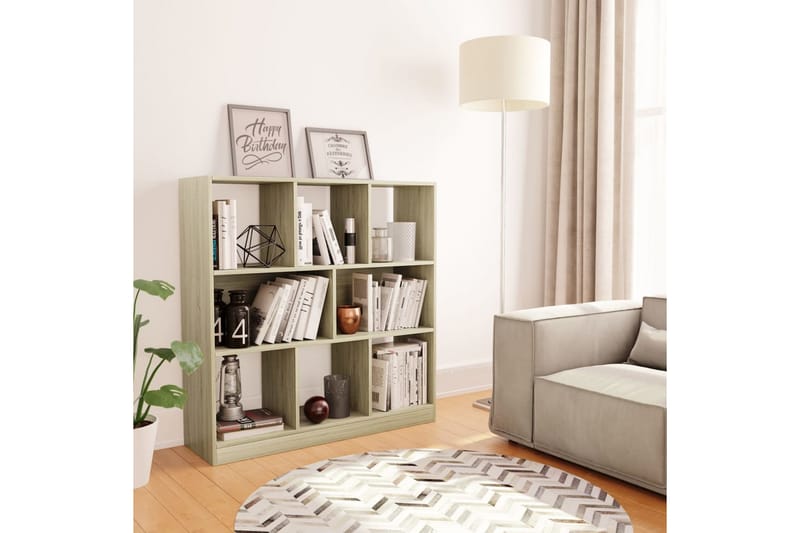 Bokhylla sonoma-ek 97,5x29,5x100 cm spånskiva - Brun - Förvaring - Hylla - Bokhylla