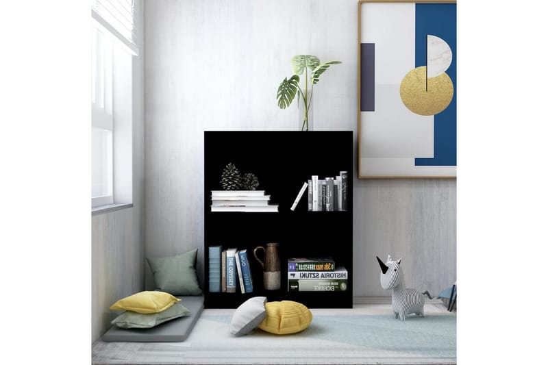 Bokhylla svart 60x24x74,5 cm spånskiva - Svart - Förvaring - Hylla - Bokhylla