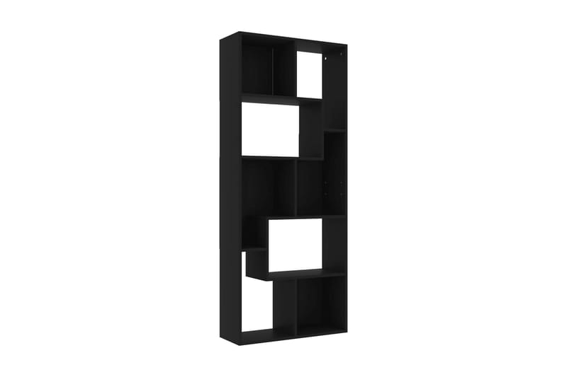 Bokhylla svart 67x24x161 cm spånskiva - Svart - Förvaring - Hylla - Bokhylla