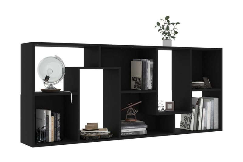 Bokhylla svart 67x24x161 cm spånskiva - Svart - Förvaring - Hylla - Bokhylla