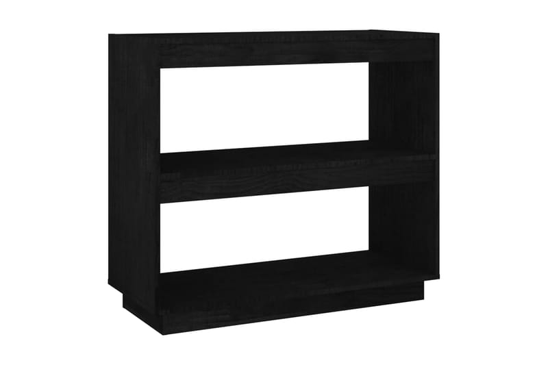 Bokhylla svart 80x35x71 cm massiv furu - Svart - Förvaring - Hylla - Bokhylla