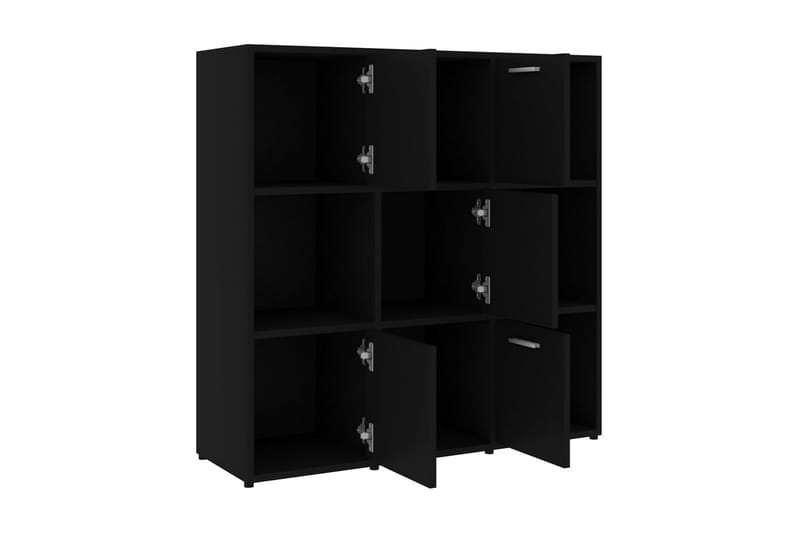 Bokhylla svart 90x30x90 cm spånskiva - Svart - Förvaring - Hylla - Bokhylla