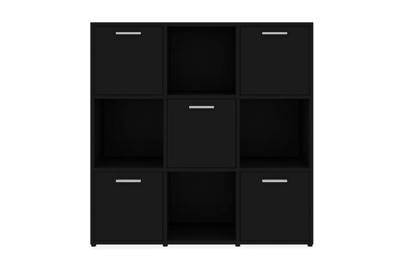 Bokhylla svart 90x30x90 cm spånskiva - Svart - Förvaring - Hylla - Bokhylla