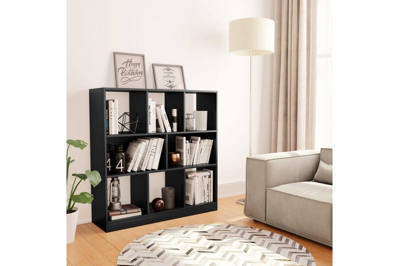 Bokhylla svart 97,5x29,5x100 cm spånskiva - Svart - Förvaring - Hylla - Bokhylla