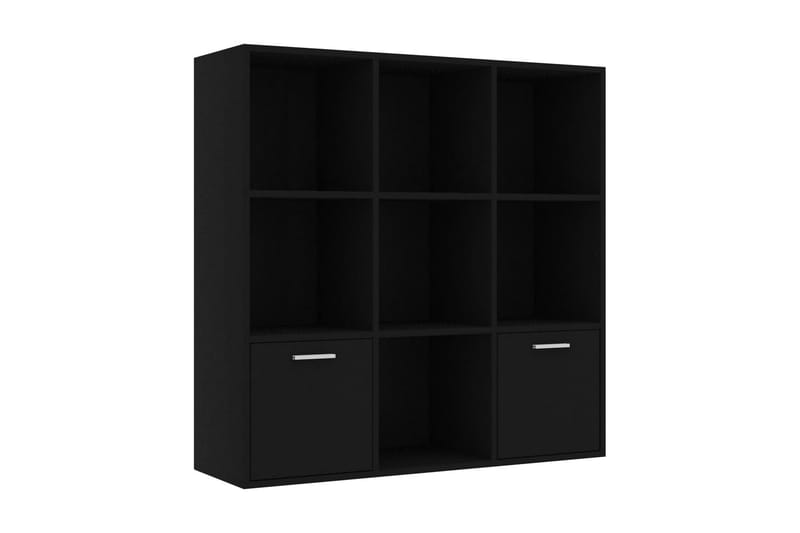 Bokhylla svart 98x30x98 cm spånskiva - Svart - Förvaring - Hylla - Bokhylla