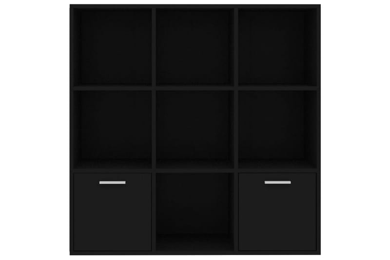 Bokhylla svart 98x30x98 cm spånskiva - Svart - Förvaring - Hylla - Bokhylla