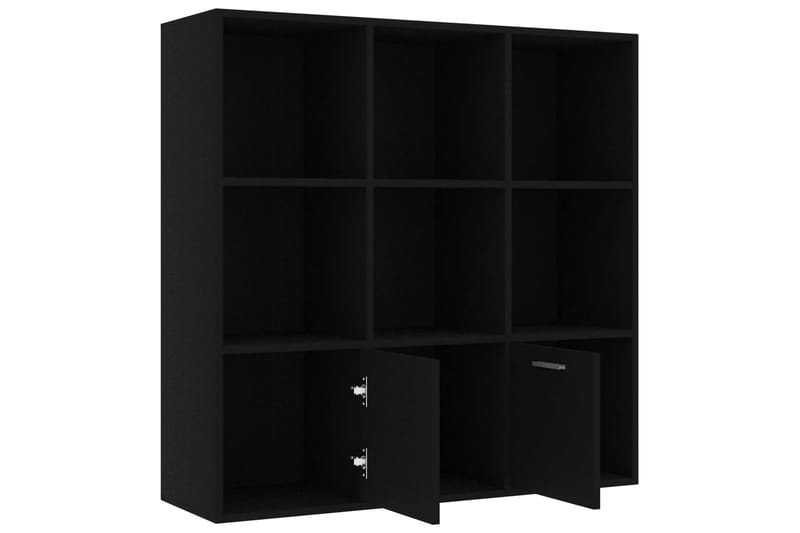 Bokhylla svart 98x30x98 cm spånskiva - Svart - Förvaring - Hylla - Bokhylla