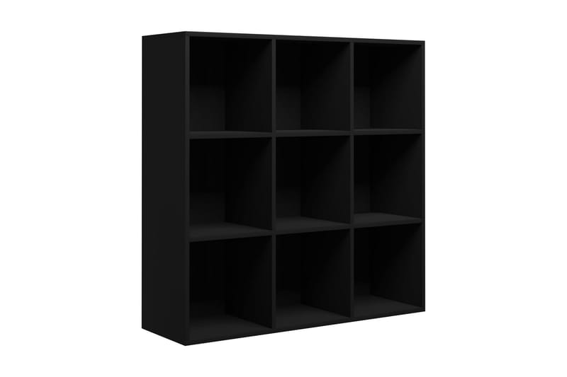 Bokhylla svart 98x30x98 cm spånskiva - Svart - Förvaring - Hylla - Bokhylla