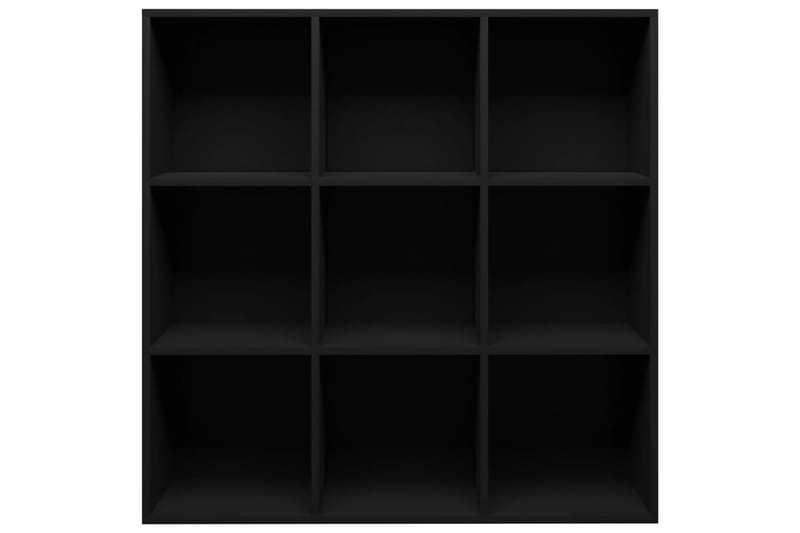 Bokhylla svart 98x30x98 cm spånskiva - Svart - Förvaring - Hylla - Bokhylla