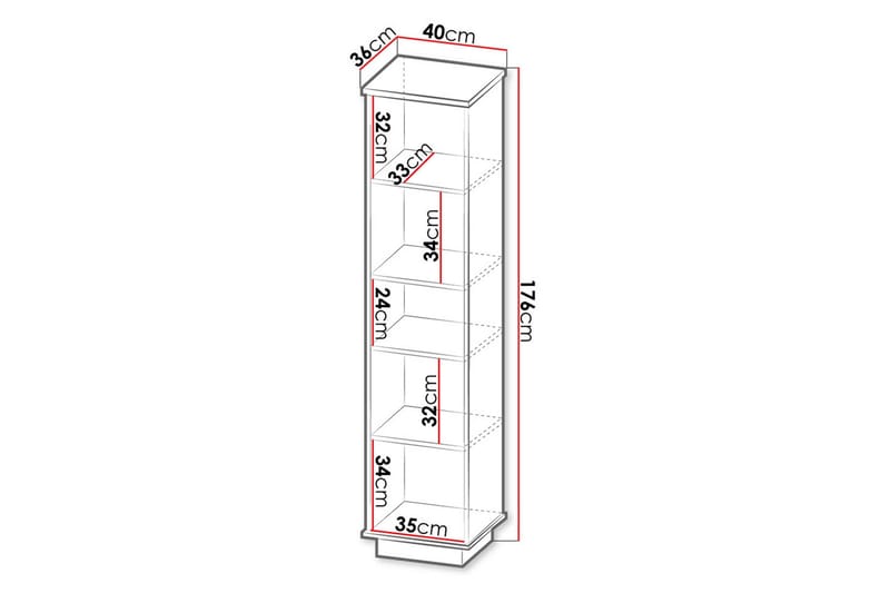 Bokhylla - Svart|Ek - Förvaring - Hylla - Bokhylla