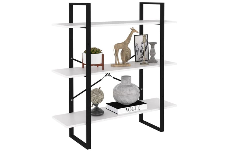 Bokhylla vit 100x30x105 cm spånskiva - Vit - Förvaring - Hylla - Bokhylla