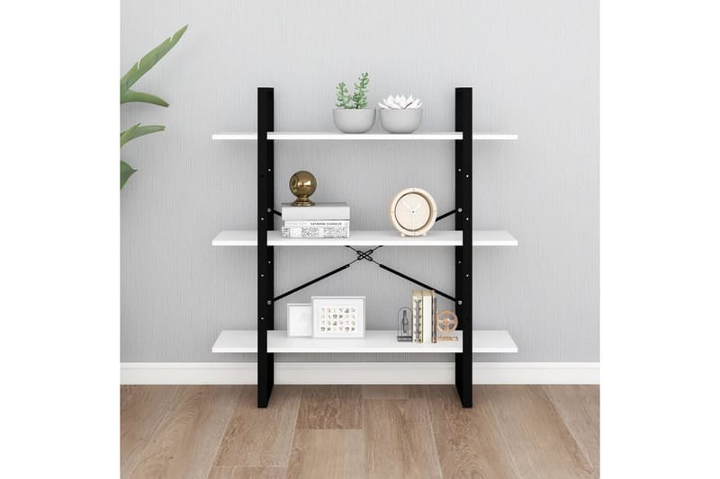 Bokhylla vit 100x30x105 cm spånskiva - Vit - Förvaring - Hylla - Bokhylla