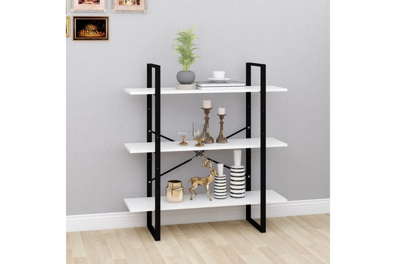 Bokhylla vit 100x30x105 cm spånskiva - Vit - Förvaring - Hylla - Bokhylla
