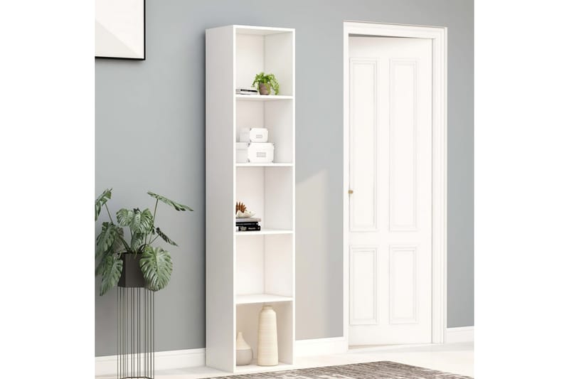 Bokhylla vit 40x30x189 cm spånskiva - Vit - Förvaring - Hylla - Bokhylla