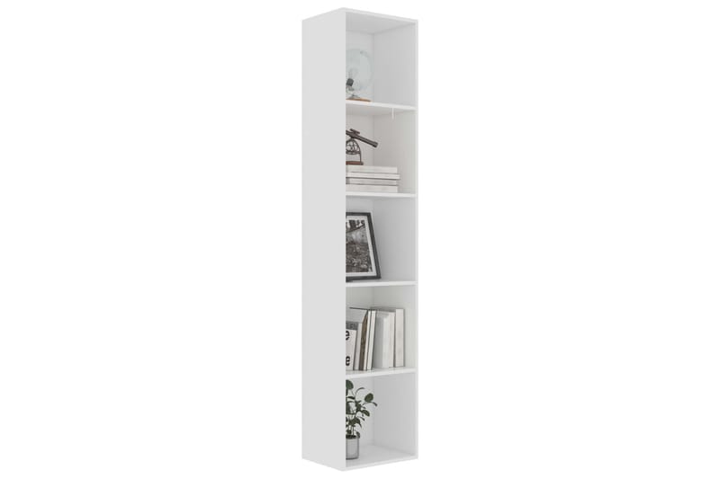Bokhylla vit 40x30x189 cm spånskiva - Vit - Förvaring - Hylla - Bokhylla