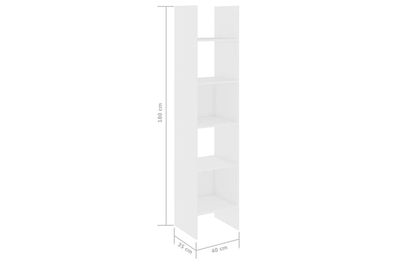 Bokhylla vit 40x35x180 cm spånskiva - Vit - Förvaring - Hylla - Bokhylla