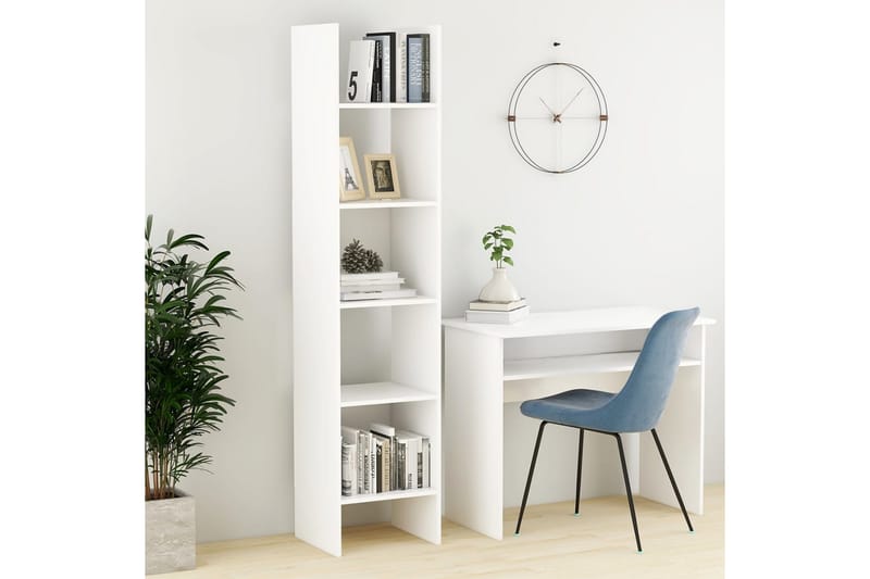 Bokhylla vit 40x35x180 cm spånskiva - Vit - Förvaring - Hylla - Bokhylla