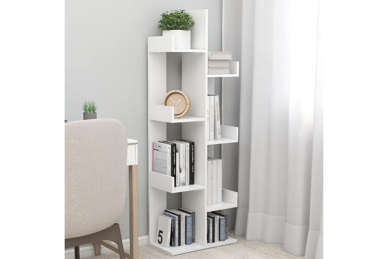 Bokhylla vit 48x25,5x140 cm spånskiva - Vit - Förvaring - Hylla - Bokhylla